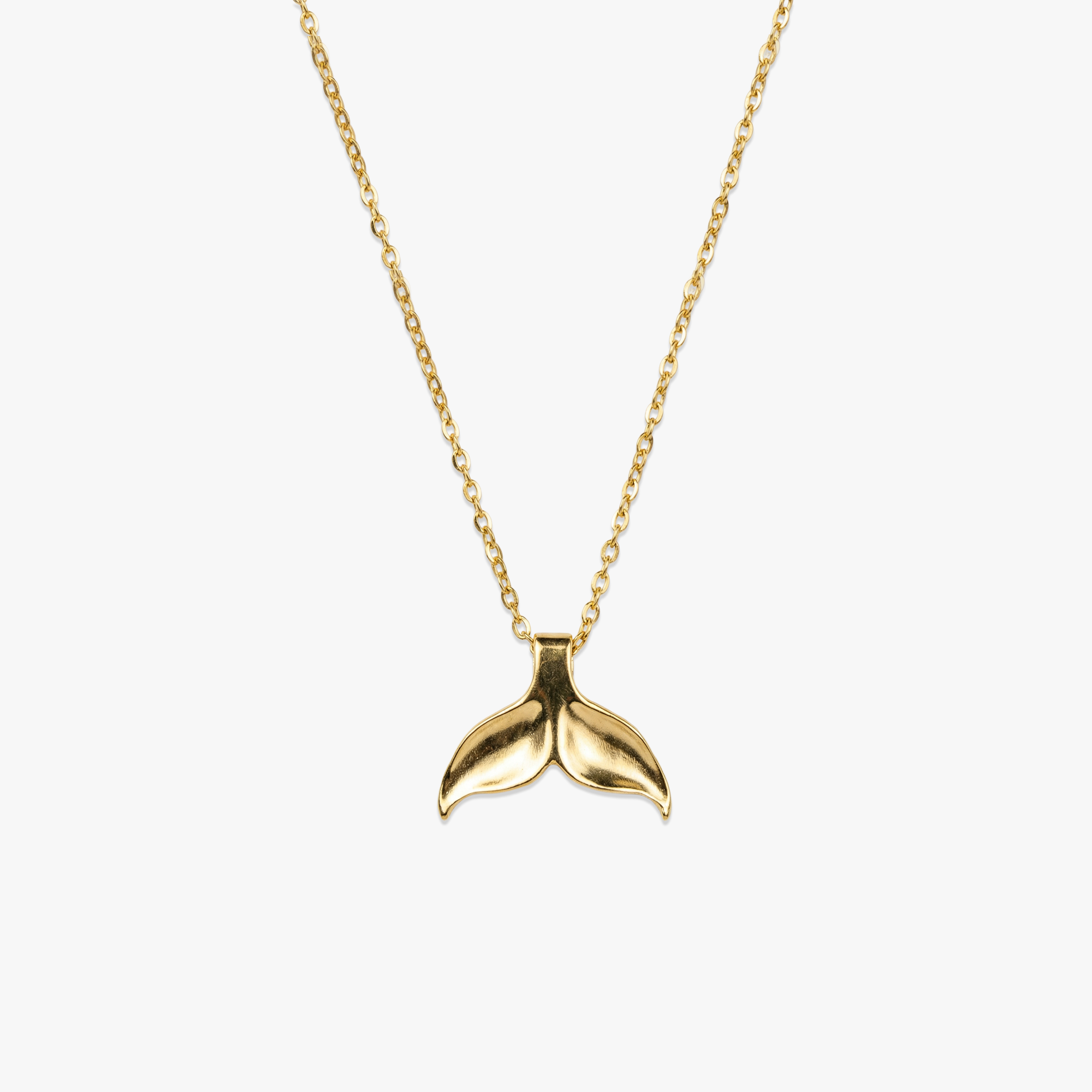 # Ariel Whale Tail Necklace Gold - 14K Gold Plated 925 Silver Chain Pendant