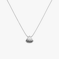 Aurora Shell Silver necklace featuring 925 sterling silver seashell pendant on delicate chain.