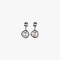 # Bianca Earrings - 925 Silver Drop Earrings with White Pearls in Textured Silver Setting