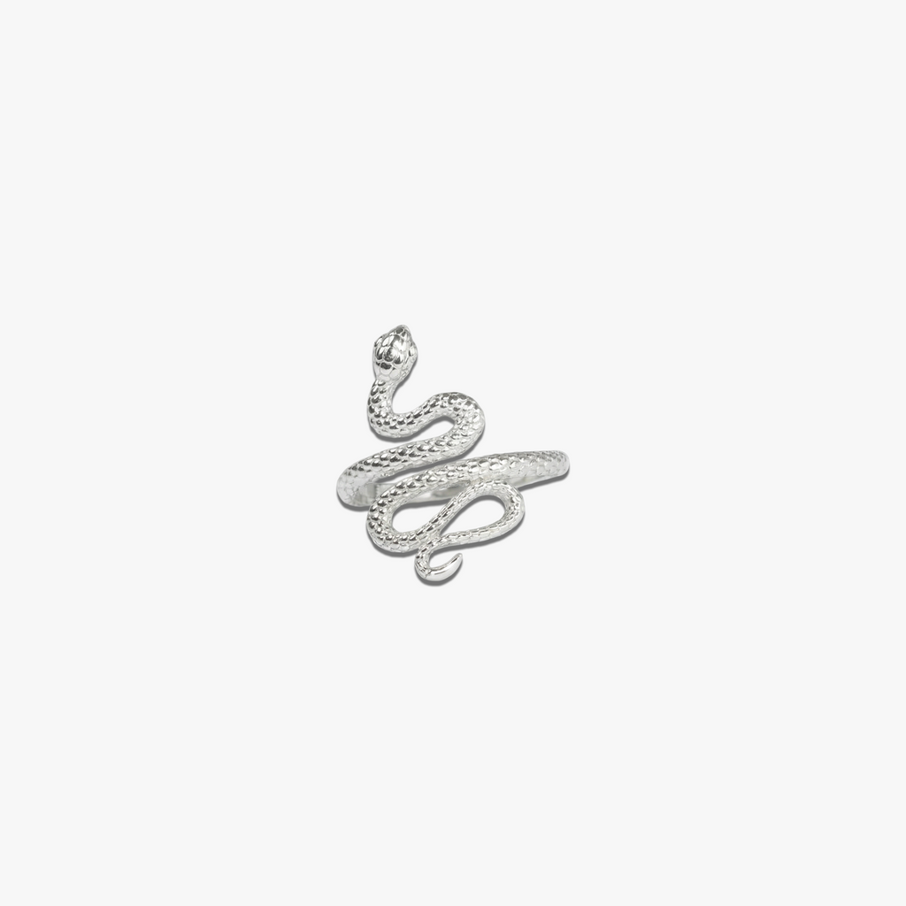 # Cobra Ring in 925 Silver with detailed snake design and scaled texture plating