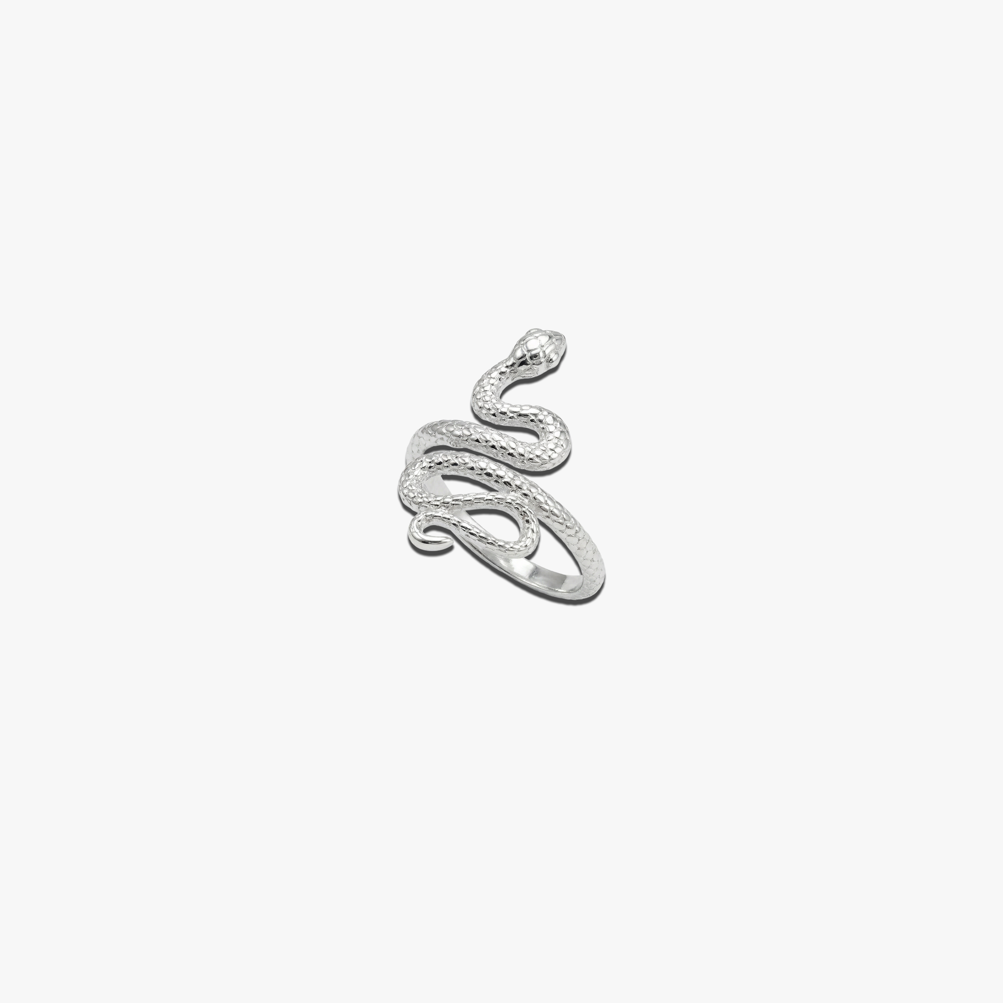# Cobra Ring in 925 Silver with detailed snake design and textured scales