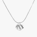# Maria Necklace 925 Silver with Textured Fan-Shaped Pendant on Snake Chain