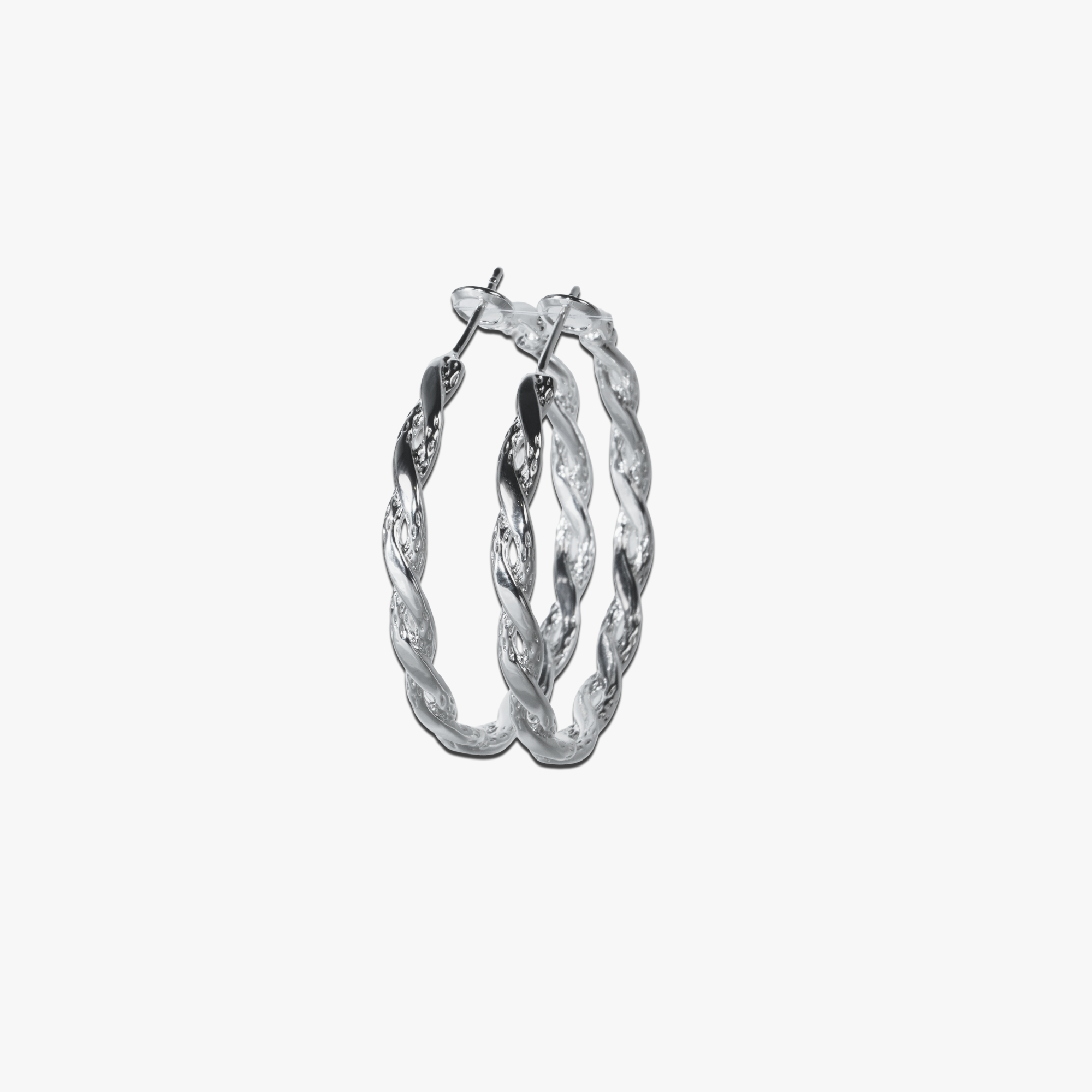 # Milo Hoops Silver - twisted rope design 925 silver plated hoop earrings