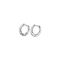Frosted Oval Earrings in 925 silver plated with silver, hoop style design on black background.