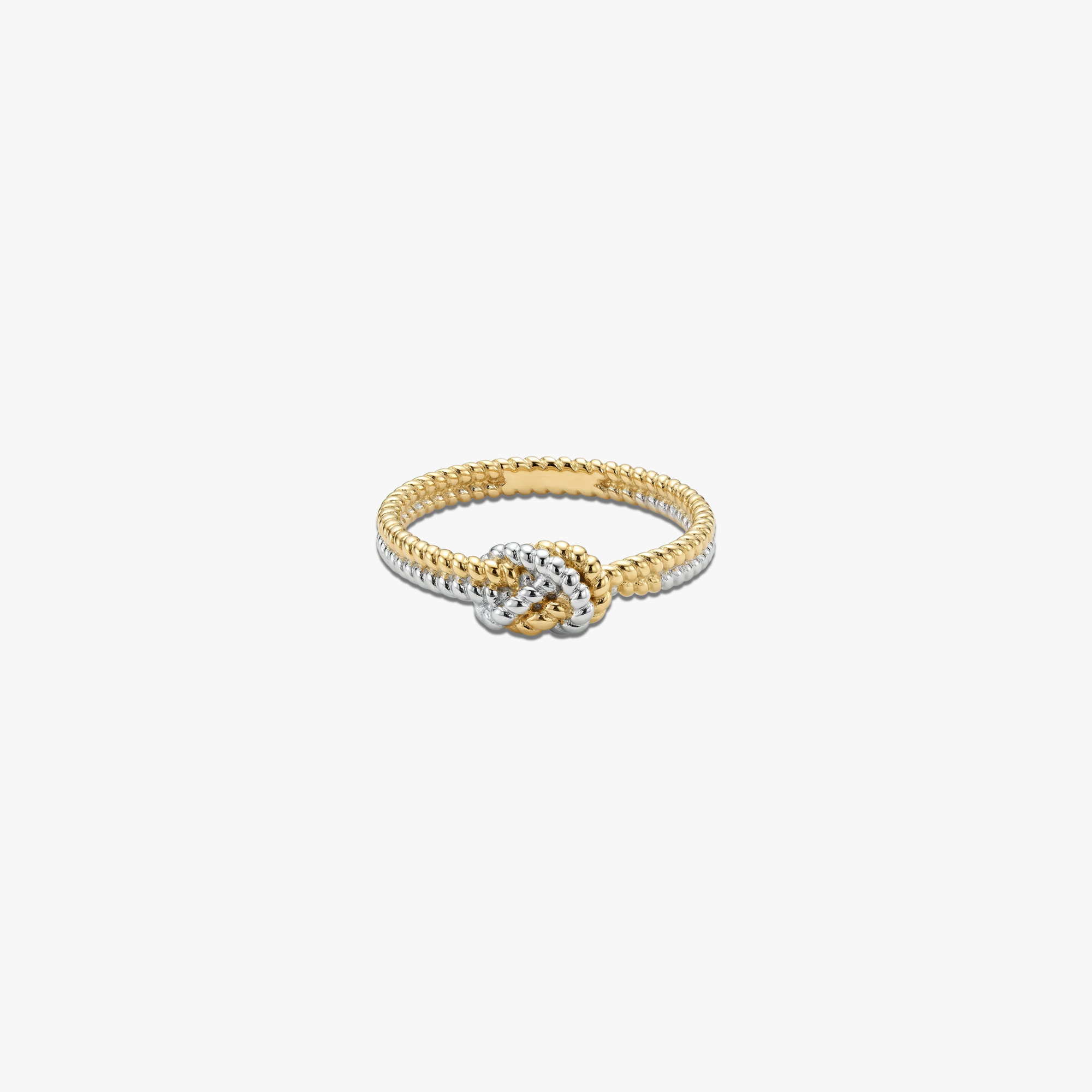 # Sailor Rope Ring in two-tone silver and gold plated 925 sterling silver with knotted design