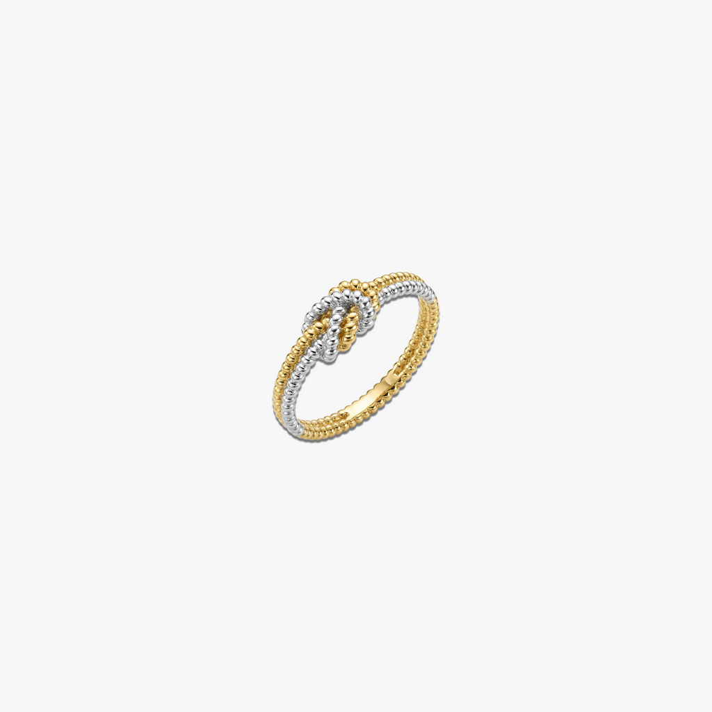 # Sailor Rope Ring in 925 silver with gold and silver plating, intertwined rope design