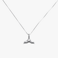 Selene Necklace 925 silver whale tail pendant on delicate silver chain