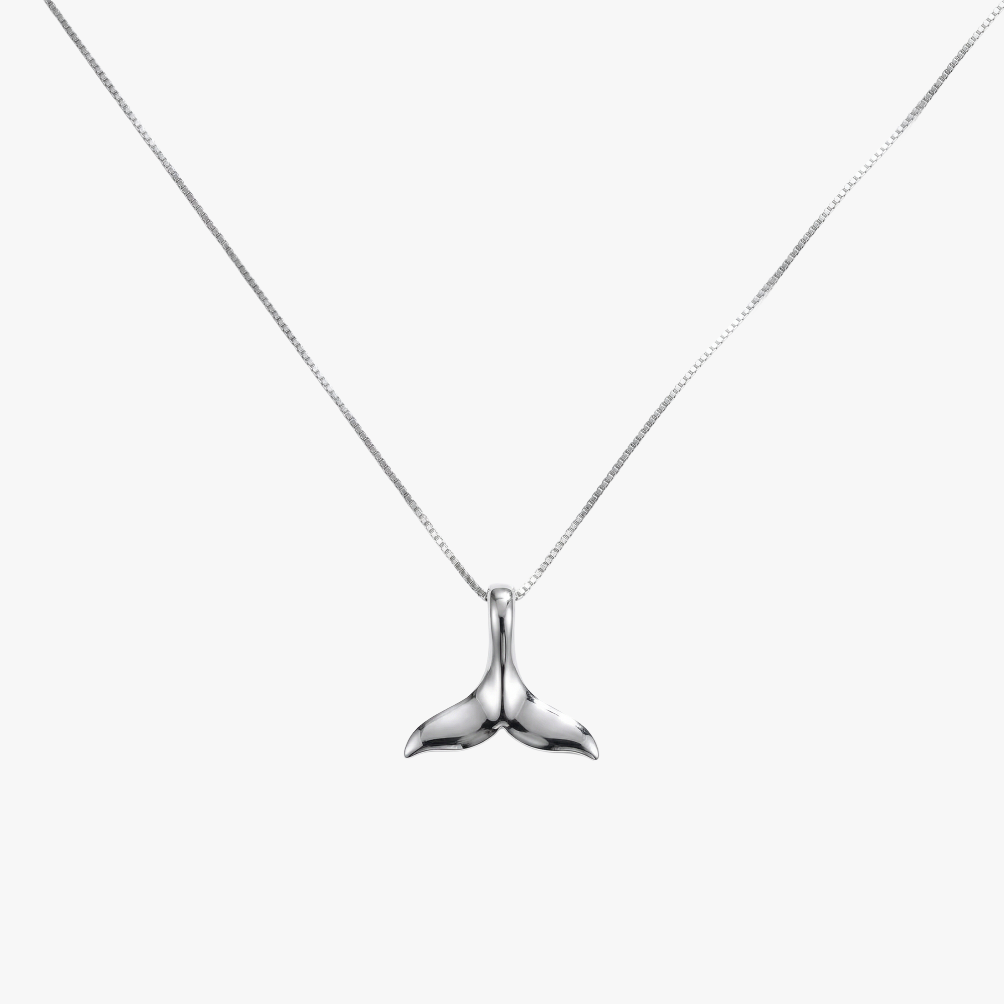 Selene Necklace 925 silver whale tail pendant on delicate silver chain